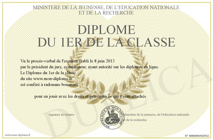 diplome classe 8